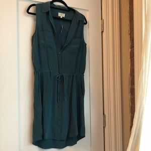 NWT—Teal Silk Lou&Grey Sleeveless Dress w Pockets